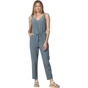 Patagonia Fleetwith Jumpsuit Blue Gray Sleeveless Drawcord Waist Small 58315